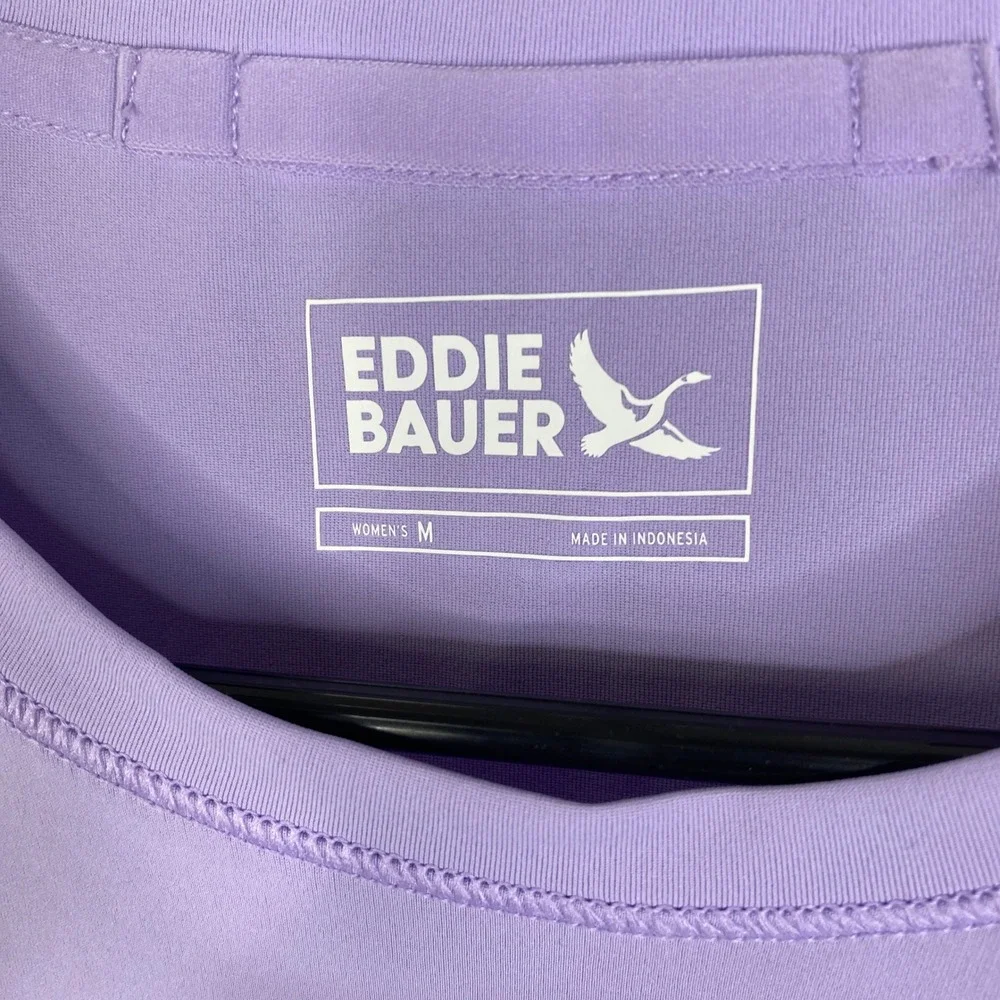 Eddie Bauer Womens Solarfoil Crew T-Shirt Iris Purple UPF 50+ Size M 4440 - Picture 2 of 8